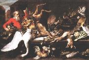 SNYDERS, Frans Still Life with Dead Game, Fruits, and Vegetables in a Market w t oil on canvas